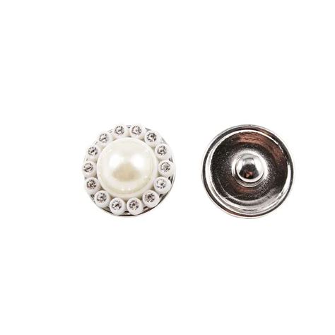 20pcs Lot Crystal Pearl Snap Buttons 18MM Snap Button Jewelry Fit 18mm