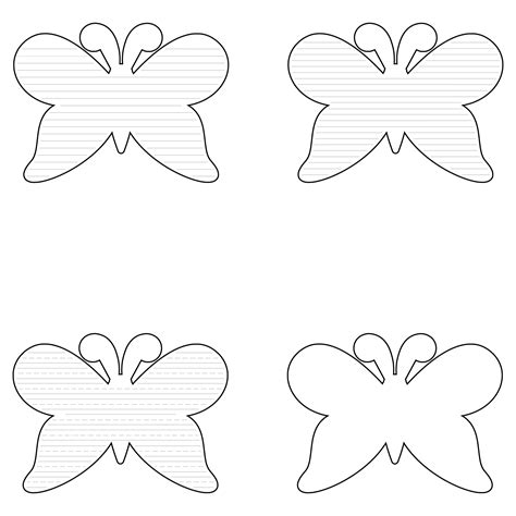 Butterfly-Shaped Writing Template | Free Printable Papercraft Templates