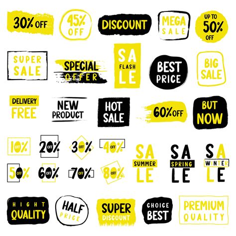 Set of Price tags. Promotional sale badge and retail paper stickers. 21668059 Vector Art at Vecteezy