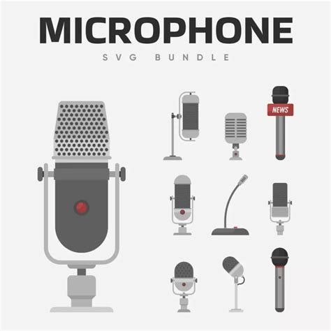 86 Colossal Microphone Vector SVG Bundle MasterBundles