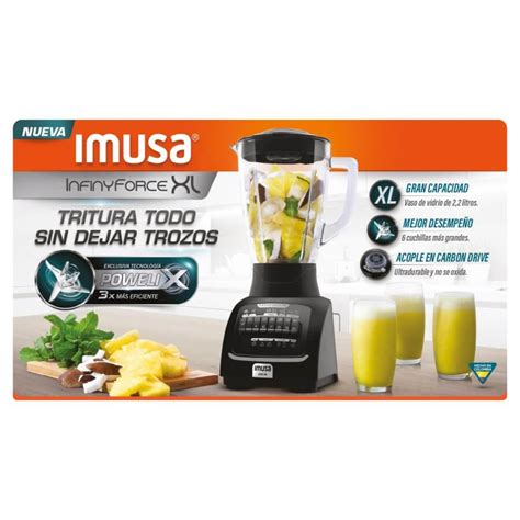 Licuadora Imusa Infiny Force Xl Vaso Vidrio Velocidades Almac N Mau