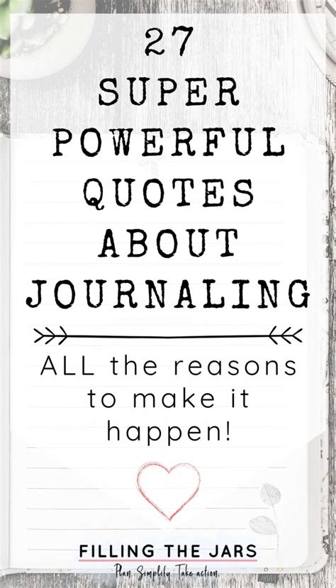 27 Powerful Quotes About Journaling That Will Inspire You To Write Filling The Jars