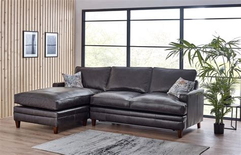 Everest Leather Chaise Sofa Leather Corner Sofas