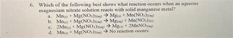 Solved Which of the following best shows what reaction | Chegg.com