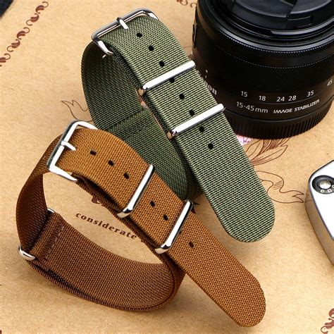 Ribbed Nato Strap Mm Mm Rugged Nylon Military Straps Retro Watch