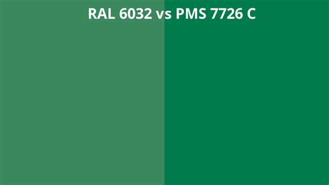 Ral 6032 Vs Pms 7726 C Ral Colour Chart Uk