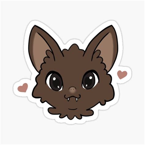 "Cute bat face" Sticker for Sale by LittleFaerii | Redbubble