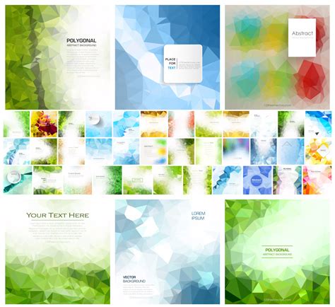 A Vibrant Collection Of Polygonal Background Vector Clip Art