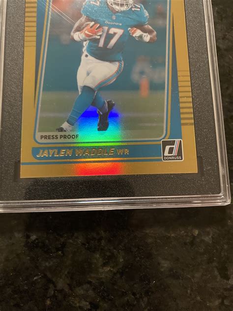 Donruss Jaylen Waddle Premium Press Proof Gold Rookie Rc Sgc