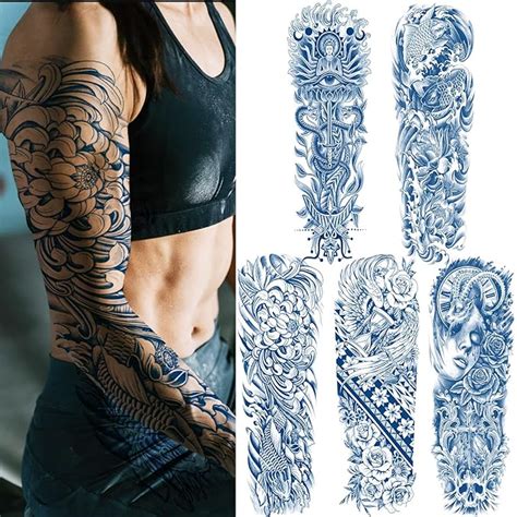 Amazon Aresvns Semi Permanent Sleeve Tattoo For Women And Men