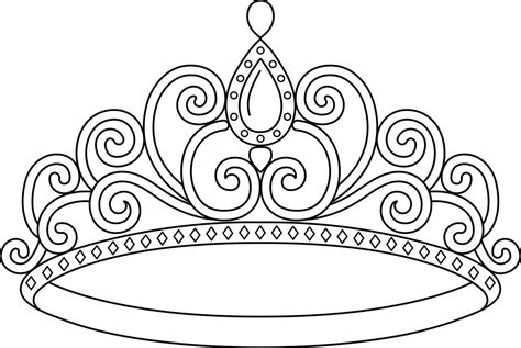 Princess Crown Coloring Page Isolated 6823413 Vector Art At Vecteezy