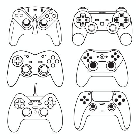 Game Controller Silhouette Game Controller Outline 11026885 Vector Art