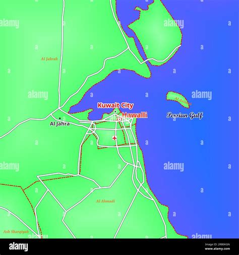 Map of Hawalli City in Kuwait Stock Photo - Alamy