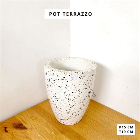 Jual Pot Terrazzo Minimalis D15 Cm Pot Tanaman Pot Semen Shopee