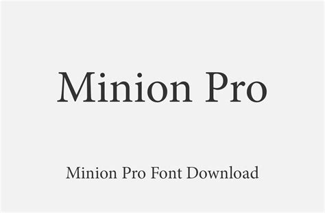 Minion Pro Font Family - Dafont Free