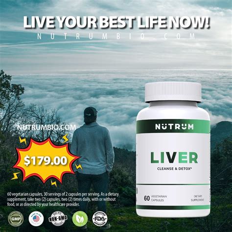 Nutrum Liver Cleanse And Detox Supplement Herbal Formula With Milk