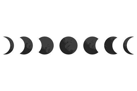 Moon Phase Symbols Lunar Cycle Shape Si Graphic By Ladadikart