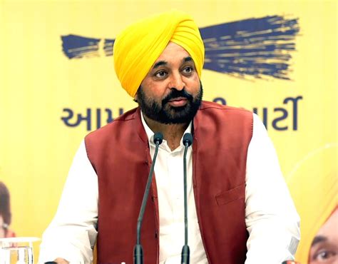 Ahmedabad Punjab CM And AAP Leader Bhagwant Mann Addresses A Press