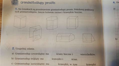 Na Rysunkach Są Przedstawione Graniastosłupy Proste Pokoloruj Podstawy