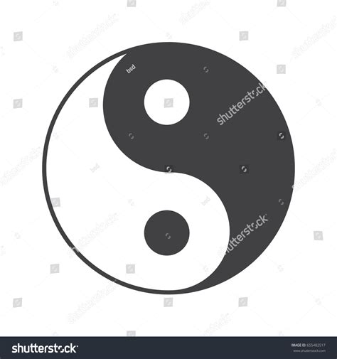 Yin Yang Glyph Icon Silhouette Symbol Negative Royalty Free Stock