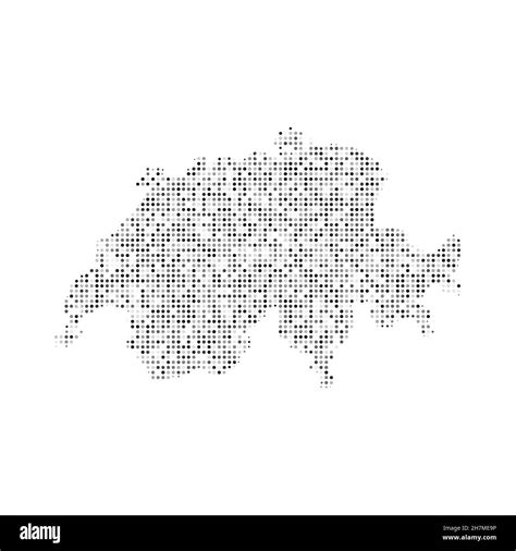 Abstrakte Gepunktete Schwarz Wei Halbtoneffekt Vektorkarte Der Schweiz