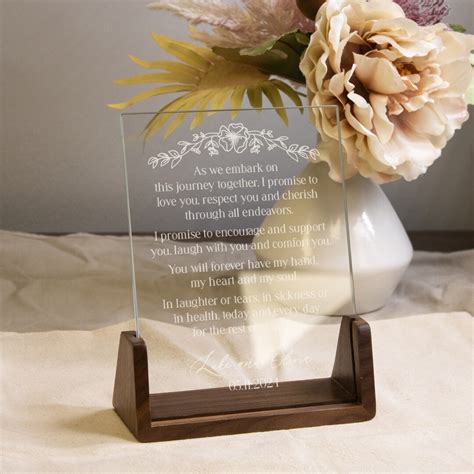 Personalized Wedding Vows Plaque Engraved Wedding Vows Wedding Vows ...