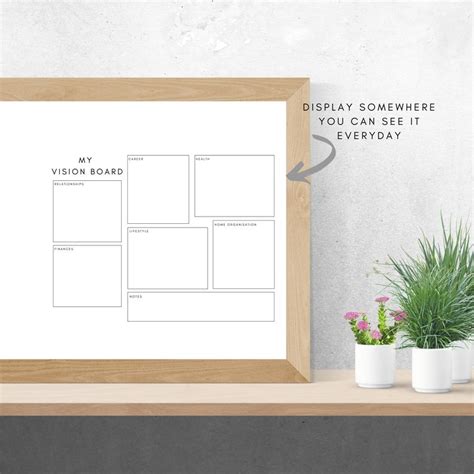 Simple And Easy To Use Vision Board Template 4 Printables Included In