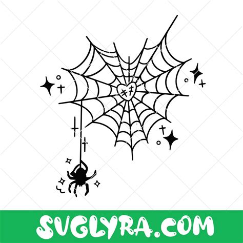 Cute Spiderweb Svg, Heart Spiderweb Svg, Spider Svg, Halloween Svg - Svg Lyra