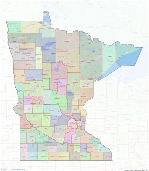 MN Minnesota Counties Map