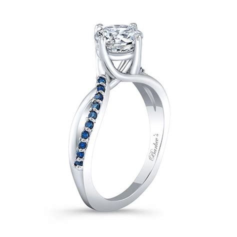 Twisted Blue Sapphire Accent Engagement Ring | Barkev's