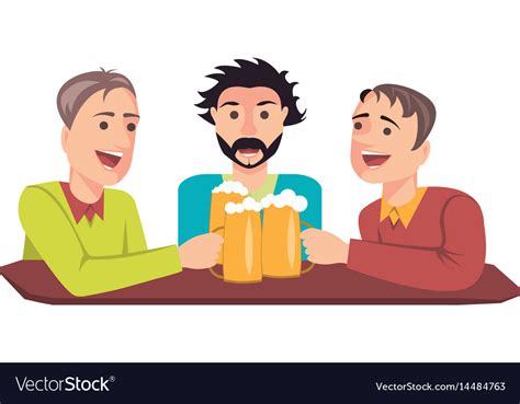 Friends With Beer Royalty Free Vector Image Vectorstock