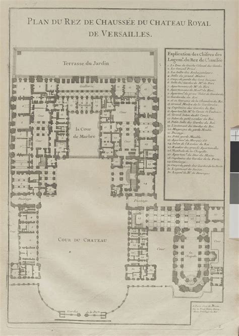 Palace Of Versailles Ground Floor Plan Circa 1714 1715 Palace Of