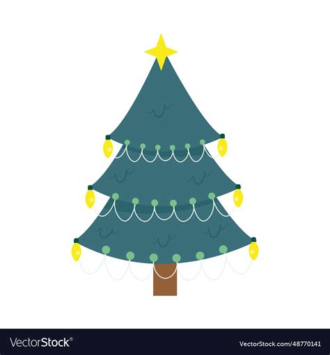 Christmas tree with star Royalty Free Vector Image