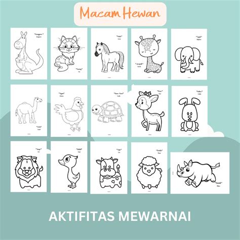 Jual Aktifitas Mewarnai Dengan Tema Buah Hewan Tumbuhan Coloring Pages