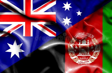 Waving Flag Of Afghanistan And Australia Stock Illustration