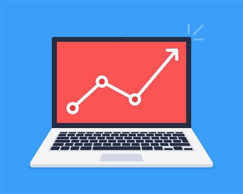 Laptop Seta De Crescimento Na Tela Conceito De Crescimento Do