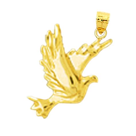 14K Gold Dove Charm Pendant