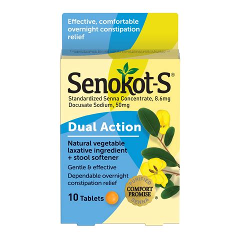 Senokot S Dual Action Natural Vegetable Laxative Ingredient