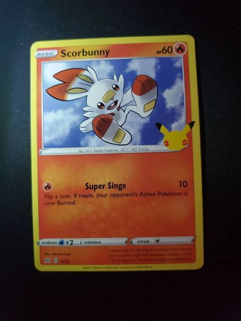 Scorbunny Pokemon Th Anniversary Mcdonalds Promo Non Holo