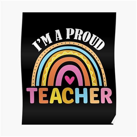 Im A Proud Teacher Rainbow Teacher Poster For Sale By Jabasmed