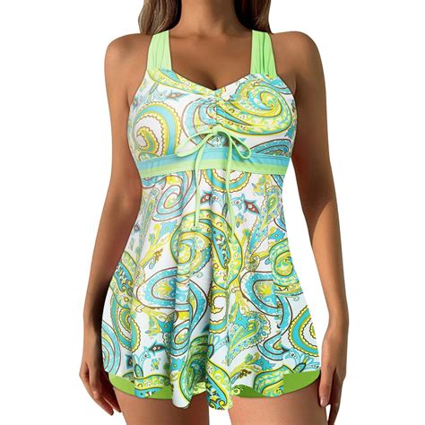 KDFJPTH Swimsuit For Women 2024 Tummy Control New Tankini Print Covers