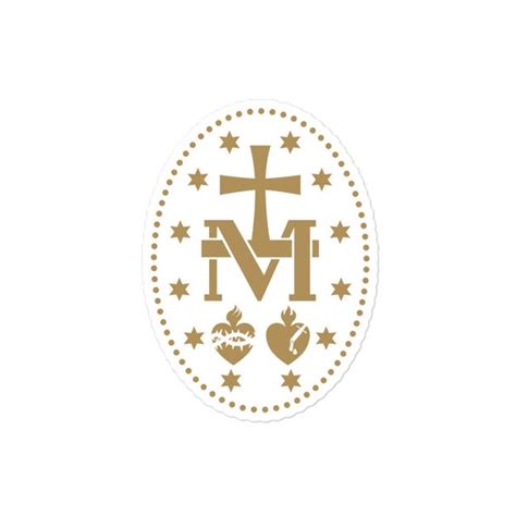 Virgin Mary Miraculous Medal Catholic Stickers Etsy