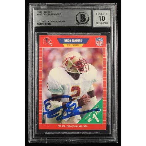 Deion Sanders Signed 1989 Pro Set 486 RC BGS Pristine Auction