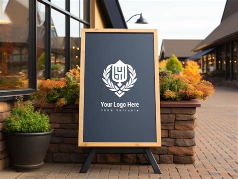 Premium Psd Psd Outdoor Wall Sign Logo Mockup