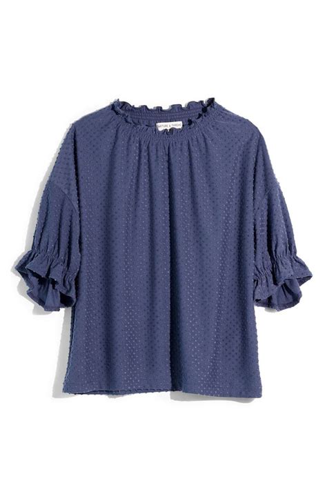 Madewell Texture And Thread Clip Dot Ruffle Top Nordstrom Ruffle Top