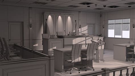 CourtRoom Interior model - TurboSquid 2066485