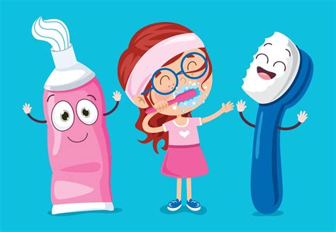 Brushing Teeth Concept With Cartoon Character 2543009 Vector Art At