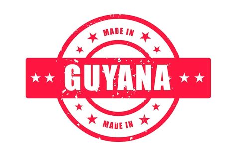 Hecho En Guyana Estampilla De Goma Vector Premium