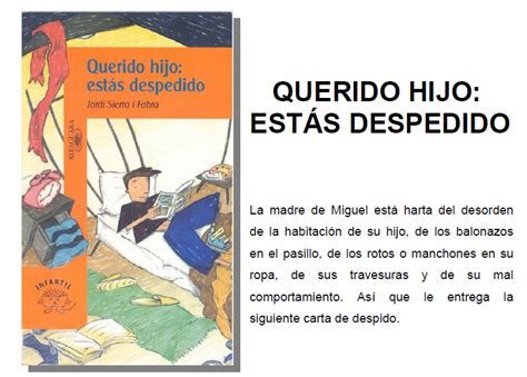 NUESTRO BLOG DE TERCERO LECTURA QUERIDO HIJO ESTÁS DESPEDIDO