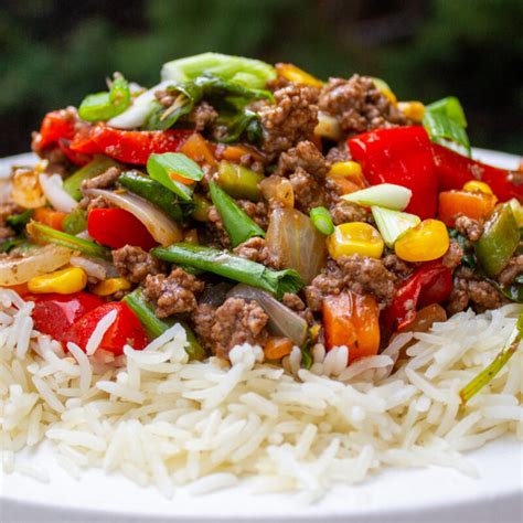 Ground Beef Stir Fry One Pan 30 Minutes Two Kooks In The Kitchen